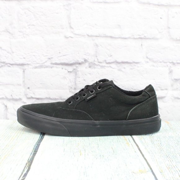 Vans Other - Vans Ward Black Canvas Low Top Skate Sneakers Shoes Size 9 Inches